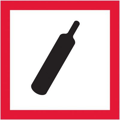 DL4243.jpg Silhouette of a bottle resembling the MH-USA Gas Cylinder Labels on a white background with a red border.