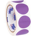 This white tape with large purple dots is ideal for adding color to your projects and proudly displays the Tape Logic brand. It pairs perfectly with MH-USA 1 1/2 Purple Inventory Circle Labels (500/Roll).