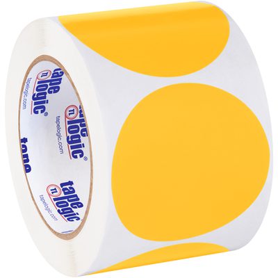Fluorescent Orange Inventory Circle Labels (500/Roll)