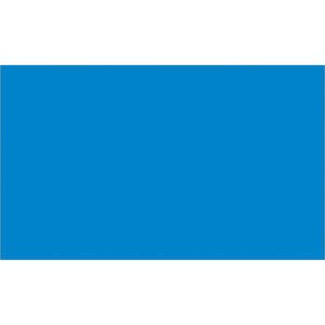 A solid blue rectangle fills the frame, reminiscent of MH-USA 3 x 5 Light Blue Inventory Rectangle Labels, 500 per roll.