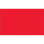 The image features a vibrant red rectangle, similar to the MH-USA 3 x 5 Fluorescent Red Inventory Rectangle Labels, available in rolls of 500.