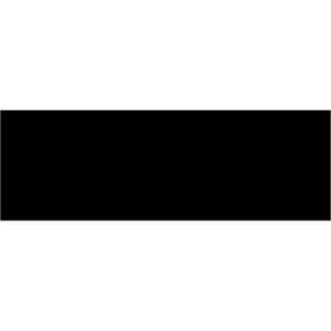 A smooth, black rectangle with a minimalist design, similar to the MH-USA 3 x 9 Black Inventory Rectangle Labels (250/Roll).