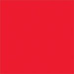 The image shows a bold red square, similar to the vibrant hue of MH-USA 4 x 4 Fluorescent Red Inventory Rectangle Labels (500/Roll), which stand out brightly.