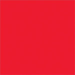 The image shows a bold red square, similar to the vibrant hue of MH-USA 4 x 4 Fluorescent Red Inventory Rectangle Labels (500/Roll), which stand out brightly.