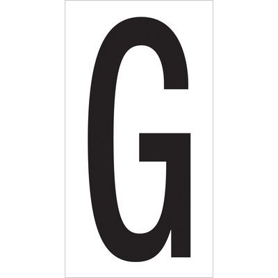 DL9310G.jpg The image displays a large black uppercase G centered on a white background, similar to MH-USA 3 1/2 G Vinyl Warehouse Letter Labels (50/Case).