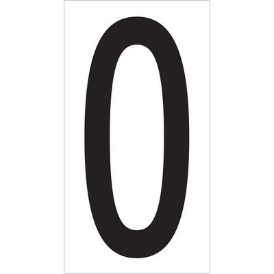 DL9310O.jpg The image shows a large black numeral zero, similar to the MH-USA 3 1/2 O Vinyl Warehouse Letter Labels (50/Case), centered on a clean white background.