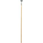 On a plain white backdrop, the 60 MH-USA Clip-On Dust Mop Handle showcases a wooden grip and flat metal head, resembling traditional gardening tools but designed for effective modern cleaning.