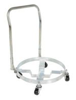 The Vestil Multi-Purpose Quad Drum Dolly W/Handle Hr 900 Lb is ideal for moving large cylindrical objects. Its sturdy circular frame and four swivel casters allow it to effortlessly handle up to 900 lbs.