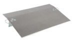 The Vestil Aluminum Econo Dockplate 3/8 4.1K 60X36 is a rectangular ramp with a metallic diamond plate surface, beveled edges, and side handles for easy portability, featuring a textured pattern.