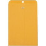 The 9 1/4 x 14 1/2 Kraft Clasp Envelopes (500/Case) feature a secure button and string closure, providing reliable durability in a convenient case of 500 for all your organizational needs.