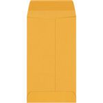 A large brown kraft paper envelope with a closed flap is seen from the back against a white background. Its part of the 3 1/8 x 5 1/2 Kraft Gummed Envelopes (5000/Case) and ideal for mailing needs.