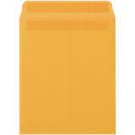 A large Kraft Redi-Seal envelope, 9 1/2 x 12 1/2, with a top flap, is sealed and looks empty. The plain brown color stands out against a white background, resembling those in a pack of 500 per case.