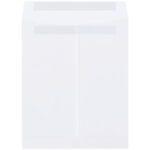 The freestanding bathroom vanity in white features a clean, minimalist design with two smooth, handleless doors and a glossy surface. Its modern appeal is similar to MH-USAs precise 9 1/2 x 12 1/2 White Redi-Seal Envelopes (500/Case).