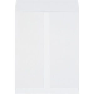 The back view of a plain, white envelope with a triangular flap is visible, unopened against a white backdrop. The MH-USA 14 x 18 White Jumbo Envelope is ideal for larger documents and available in cases of 250.