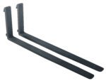 The Vestil Forged Steel Forks 5K Capacity 60 In L are displayed parallel against a white background. They are black, rectangular with hooks for secure attachment.