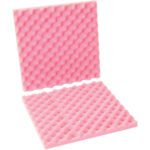 The MH-USA 16 x 16 x 2 Anti-Static Convoluted Foam Sets, packed in a case of 12, include two pink dimpled pads, with one upright and the other flat, offering egg carton-like cushioning.