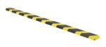 The Vestil Foam Edge Guard is a safety bumper featuring alternating black and yellow diagonal stripes, designed for edge protection in industrial or commercial environments.