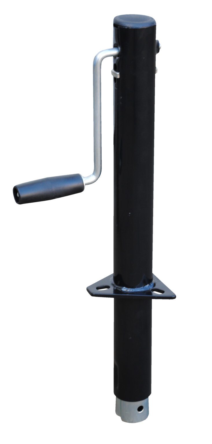 FJ-K2_A.jpg The Vestil Trailer Jack A-Frame Side Crank 2K has a black finish, side crank for easy use, and a sturdy metal mounting bracket. It ensures reliable vertical positioning for trailer security.