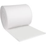 The MH-USA 1 x 12 x 36 Cloud Foam Roll (36/Roll) is partially unrolled, revealing a smooth surface. Its flexible texture and apparent thickness make it perfect for cushioning or packaging.