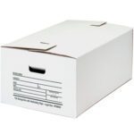 The MH-USA 24 x 15 x 10 Interlocking Flap File Storage Boxes, available in cases of 12 for legal documents, include a side label area for series, contents, dates, departments notation and feature a cutout handle for easy transport.