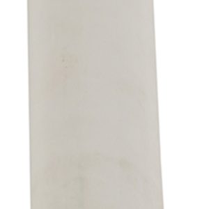 The Vestil Tubular Post White, 24 inches tall, has two small rectangular cutouts near the bottom edge on a plain white background.