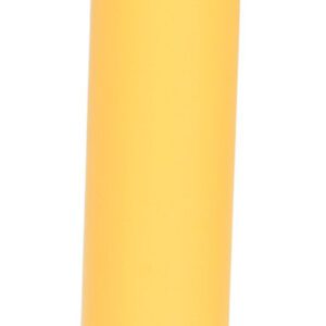 The Vestil Tubular Post Yellow 48 In Height is a 48-inch tall post with a yellow plastic cylinder design and two rectangular cutouts near the base.