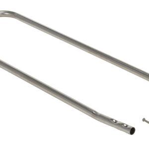 This metal bike or luggage rack has a rectangular design and includes screws, washers, and bolts for easy assembly. Its durable finish complements setups like the Vestil Handle Opt Stainless Steel Foot Stool.