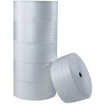 A stack of MH-USA 3/32 x 6 x 750 Air Foam Rolls (12 rolls per pack) stands with one roll leaning against it.