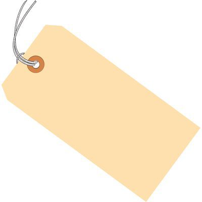 MH-USA 3 1/4 x 1 5/8" 13 Pt. Manila Shipping Tags - Pre-Strung (1000/Case)