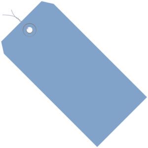 The MH-USA 8 x 4 Dark Blue 13 Pt. shipping tag, with its reinforced top left hole and pre-wired string, offers a neat angle and perfect functionality for your needs. (500/Case).