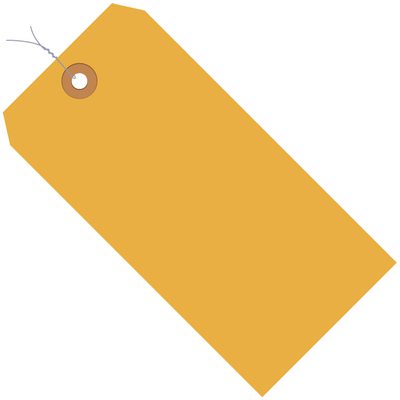 MH-USA 2 3/4 x 1 3/8" Fluorescent Orange 13 Pt. Shipping Tags - Pre-Wired (1000/Case)