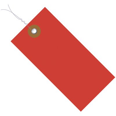 3 1/4" x 1 5/8" Red Tyvek® Pre-Wired Shipping Tag (100/Case)