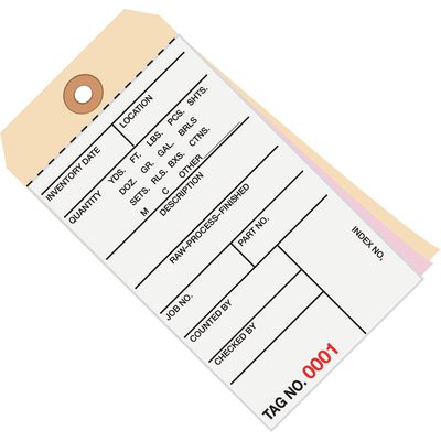 (10000-10499) Inventory Tags 3 Part Carbonless (500/Case)