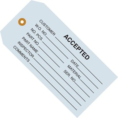 MH-USA 4 3/4 x 2 3/8" - "Accepted (Blue)" Inspection Tags (1000/Case)