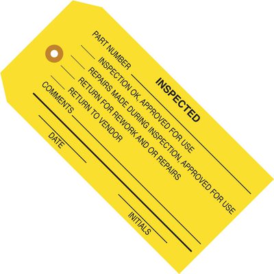 MH-USA 4 3/4 x 2 3/8" - "Inspected" Inspection Tags (1000/Case)