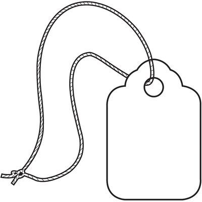 White Merchandise Tags White String (1000/Case)