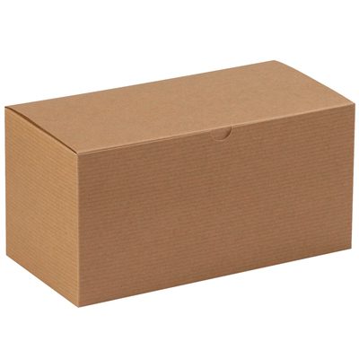 GB126K.jpg The 12 x 6 x 6 Kraft Gift Box, featured against a white backdrop, showcases a subtle texture and neutral brown hue. It comes closed in convenient packaging of 50 per case, ideal for storage or gift-giving needs.