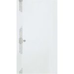 The MH-USA 21 x 7 x 40 - 0.6 Mil Garment Bag is a transparent plastic bag featuring safety warnings and recycling symbols in black, displayed flat on a white background. Sold with 470 bags per roll, it exemplifies both design and practicality.