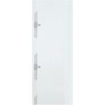 A plain, clear plastic MH-USA 21 x 7 x 54 - 0.6 Mil Garment Bag against a white background, marked with suffocation risk warnings and symbols. The design is empty, showcasing its full length—perfectly sized for garments, with each roll offering 350 bags to meet your needs.