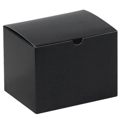 GB644BK.jpg The MH-USA 6 x 4 1/2 x 4 1/2 Black Gloss Gift Box is displayed against a white background, highlighting its elegant design.