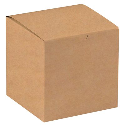 GB666K.jpg A plain, cube-shaped 6 x 6 x 6 Kraft Gift Box with a tucked flap is shown against a white background. Ideal for shipping or storage, it comes in cases of 100.