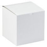 The MH-USA 9 x 9 x 9 White Gift Boxes come in a case of 50. These elegant square cardboard boxes are versatile and ideal for any occasion, adding understated charm to your gifts.