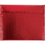 The MH-USA 13 3/4 x 11 Red Glamour Bubble Mailers, available in packs of 48 per case, feature a shiny red padded envelope with a textured, bubble-like surface for protective mailing.