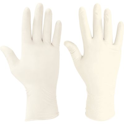GLV2100L.jpg A pair of Ansell® Conform® XT Latex Gloves Exam Grade - Large (100/Case) is shown on a white background, highlighting one glove palm up and the other palm down, emphasizing their smooth and flexible texture.