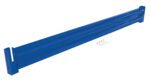 The Vestil Drop-In Style Guard Rail 10 Ft Blue enhances safety and stability when used with the blue steel pallet rack, which includes bolts and washers.