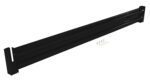 The Vestil Drop-In Style Guard Rail 8 Ft Black has mounting holes and includes screws and washers, ideal for secure installation.
