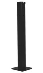 The Vestil Rigid Tube Post 42 In Bolt-On Style Black is a tall, rectangular metal post with pre-drilled holes and a sturdy square base.