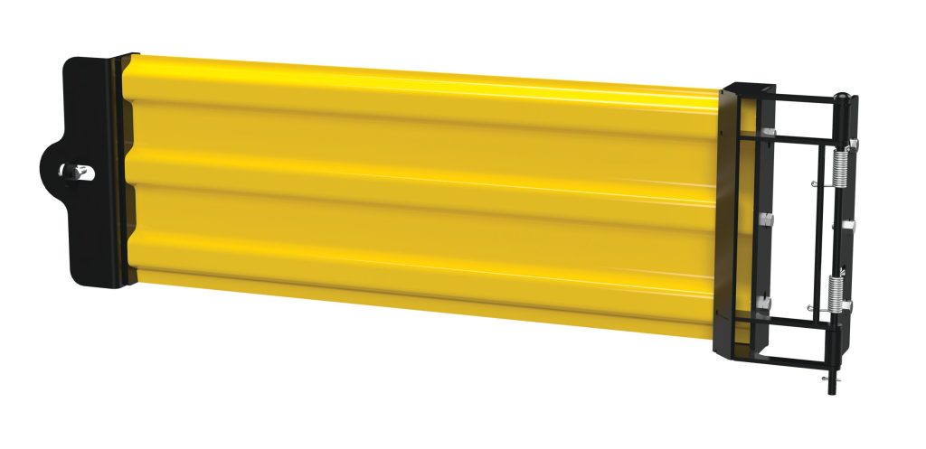 3 Rib Gate Bl Hinged Yellow Guard Rail 4 Ft