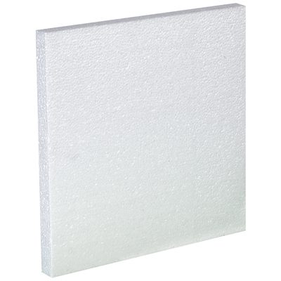 HAZ1065.jpg Image of the MH-USA 4 - 1 Gallon Plastic Jug Foam Insert (48/Case), a square foam board with a textured surface, displayed on a plain white background. Its angled to show its thickness and rigid structure, suggesting it is lightweight.