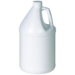 The MH-USA 1 Gallon Plastic Jug (48/Case) is a versatile and essential item, featuring a white design with a side handle and secure screw-on cap, perfect for upright bulk storage.